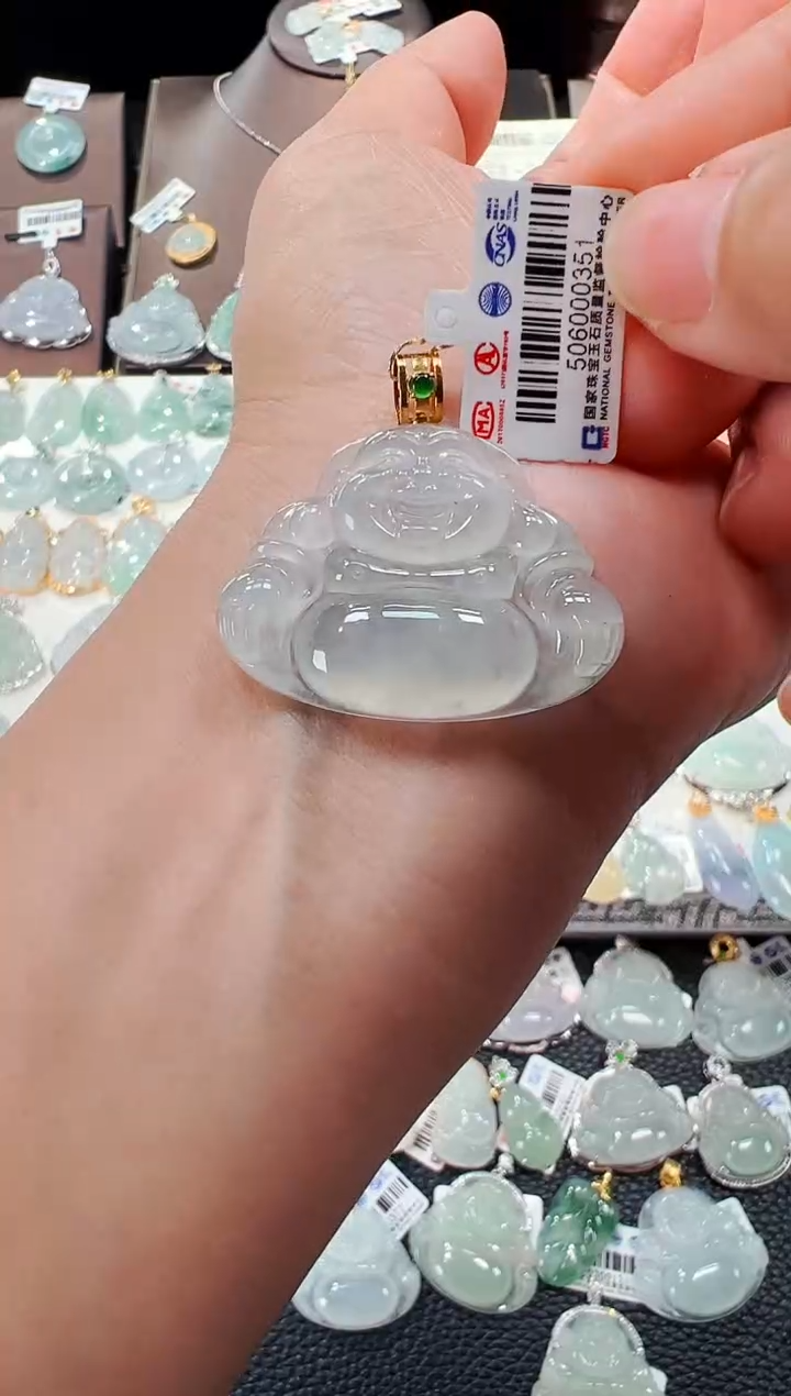 【闪购商品】翡翠吊坠(不含链)18K金镶嵌佛公吊坠351