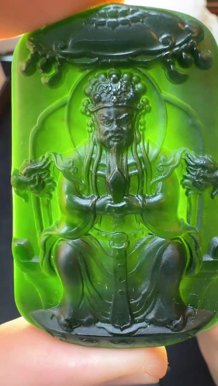 【闪购商品】岫玉吊牌未镶嵌翠玉财神牌