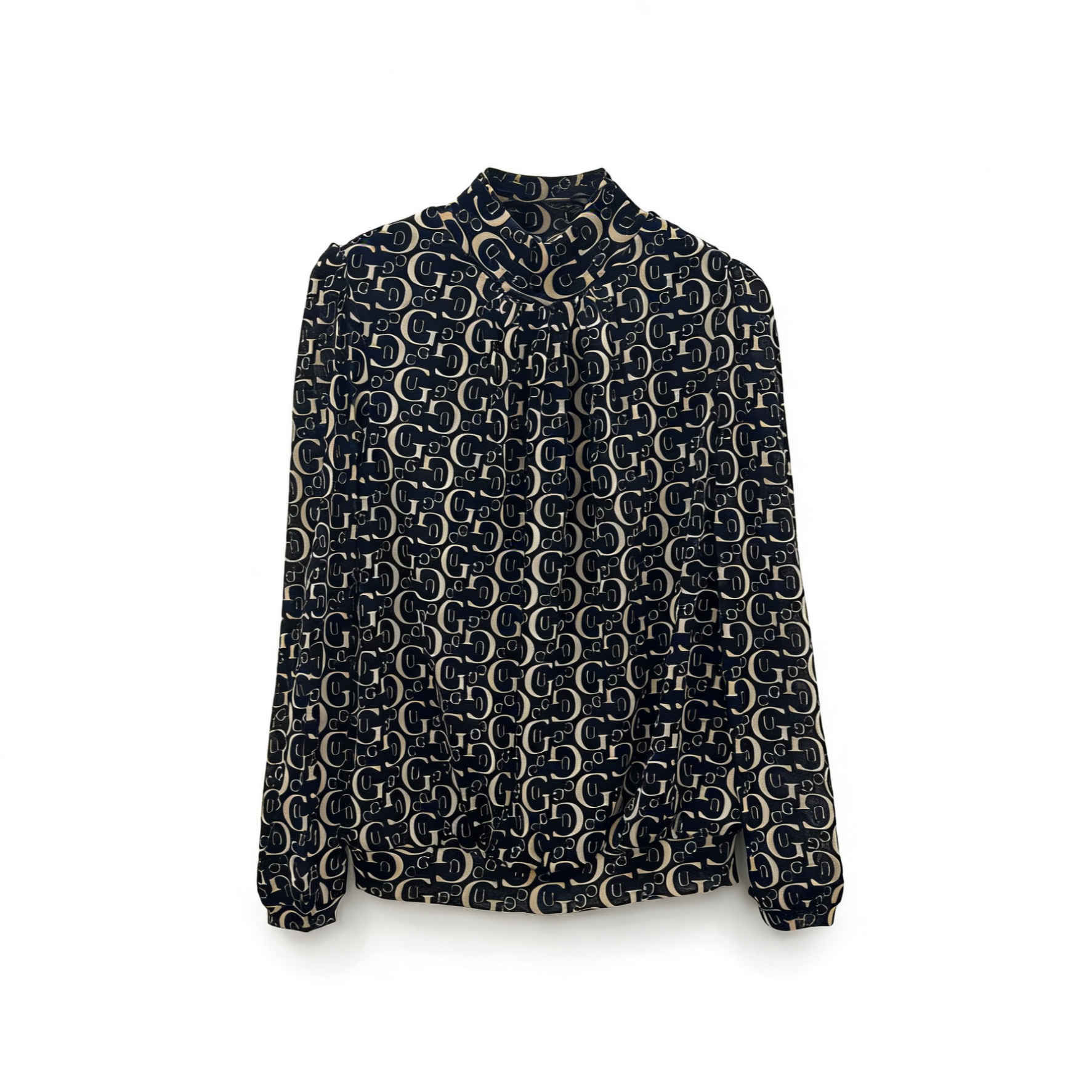 法式妈妈宽松寸领长袖鎏金纱中年女装时尚常规打底衫02