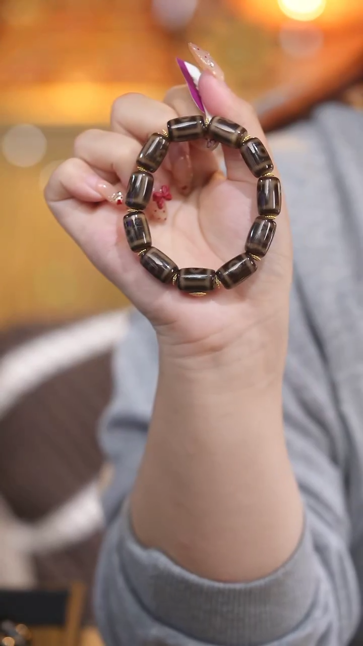 【闪购商品】玛瑙/玉髓颈饰未镶嵌Q31357二眼多宝手串