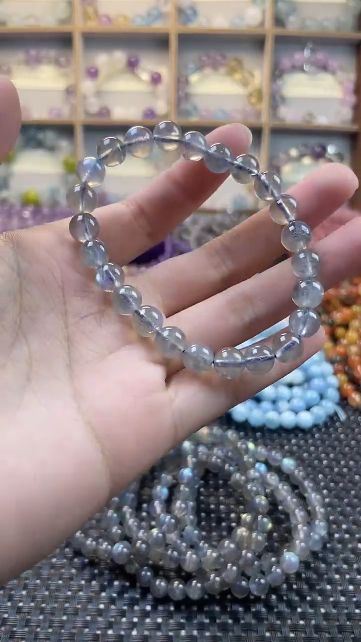未镶嵌手串水晶7mm灰月光