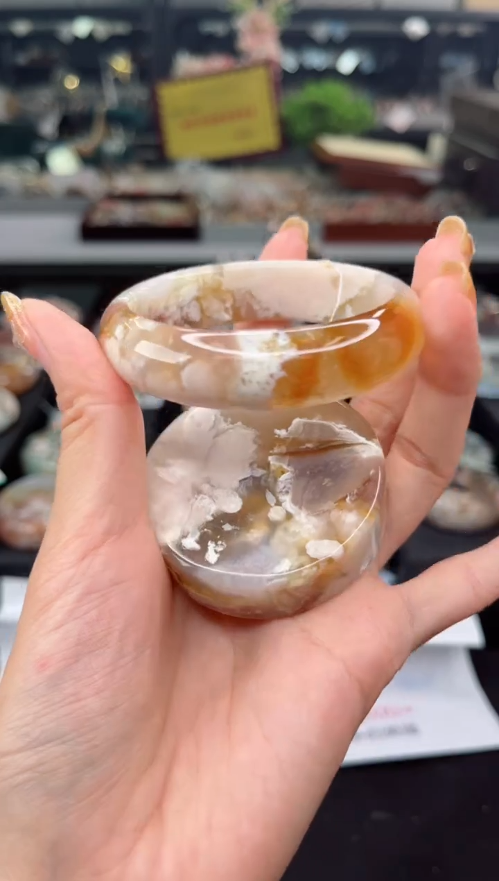 【闪购商品】石英质玉手镯未镶嵌53圈口（赠品镯心）6523