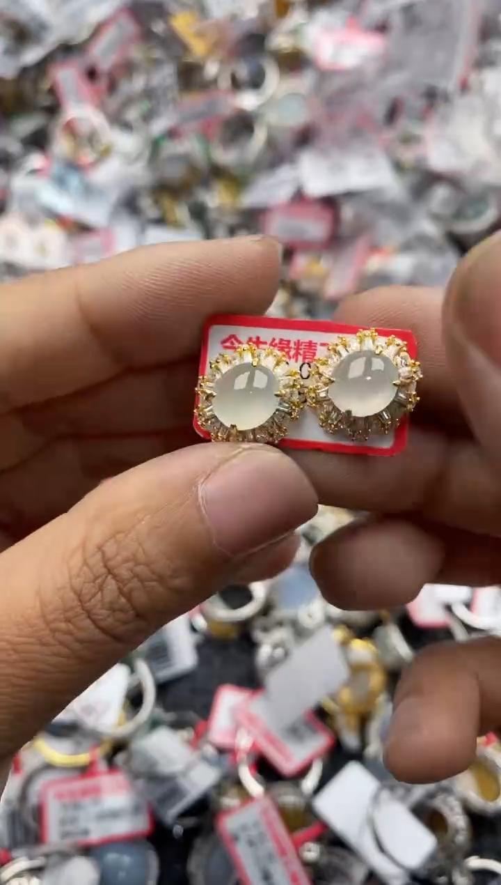 银S925镶嵌戒指翡翠999