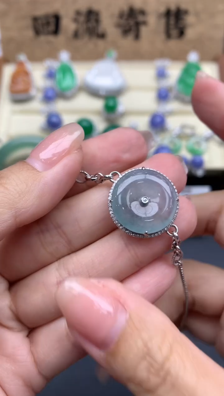 【闪购商品】翡翠手链18K金镶嵌728-中国好珍宝