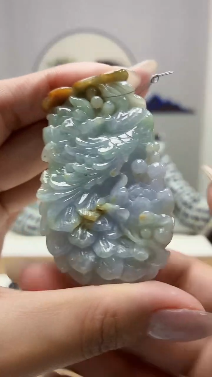 未镶嵌定制翡翠5160MM-毛货挂件29