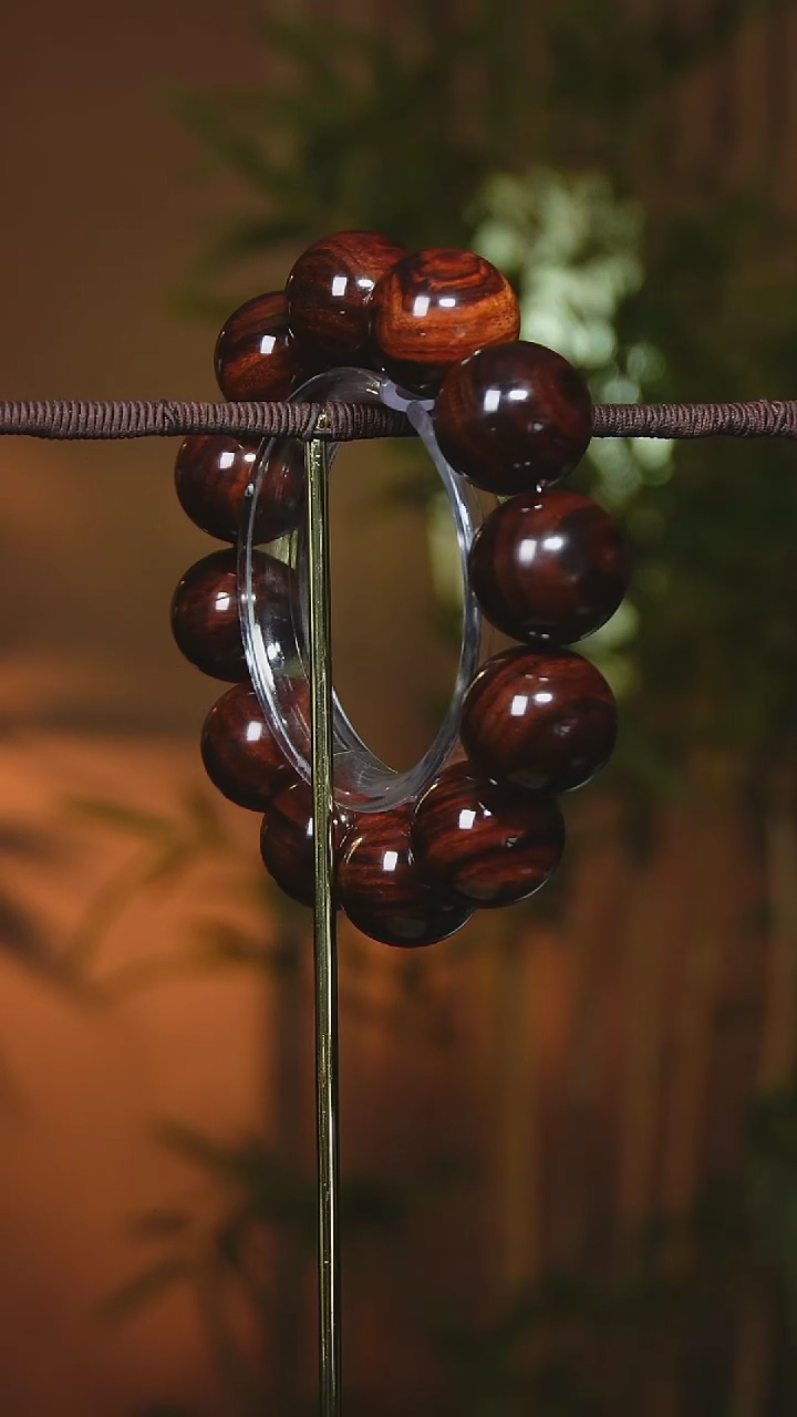 【闪购商品】黄花梨/降香黄檀手串/手链海南黄花梨2.0cm猫眼石手串