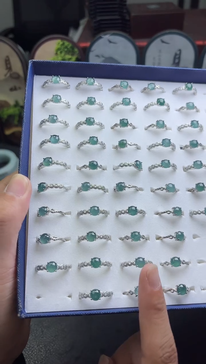 未镶嵌戒指翡翠圆戒指【多样性发货一件】