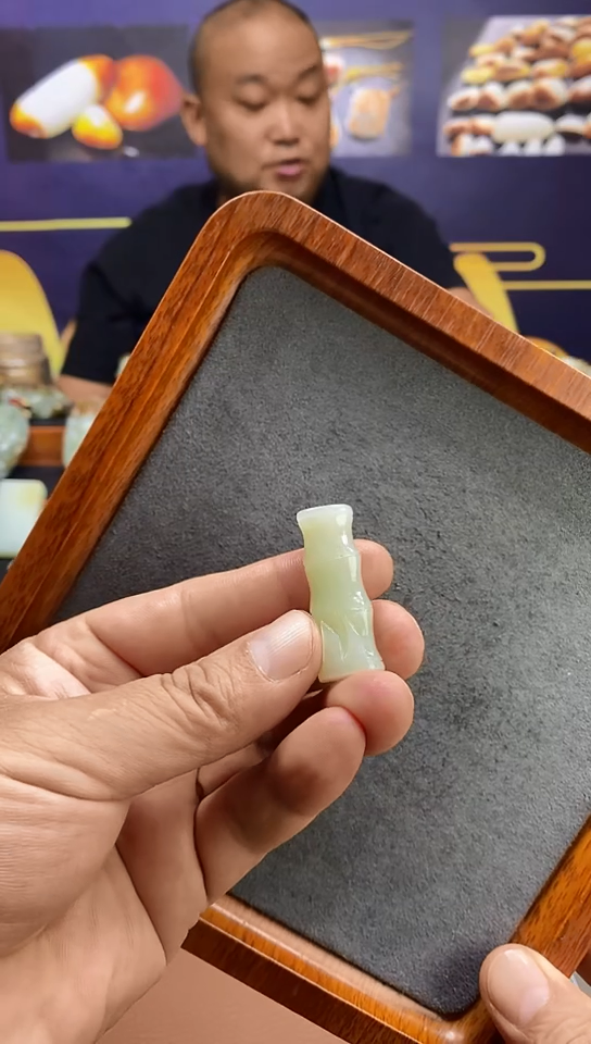 吊坠(不含链)未镶嵌和田玉精品和田玉竹节