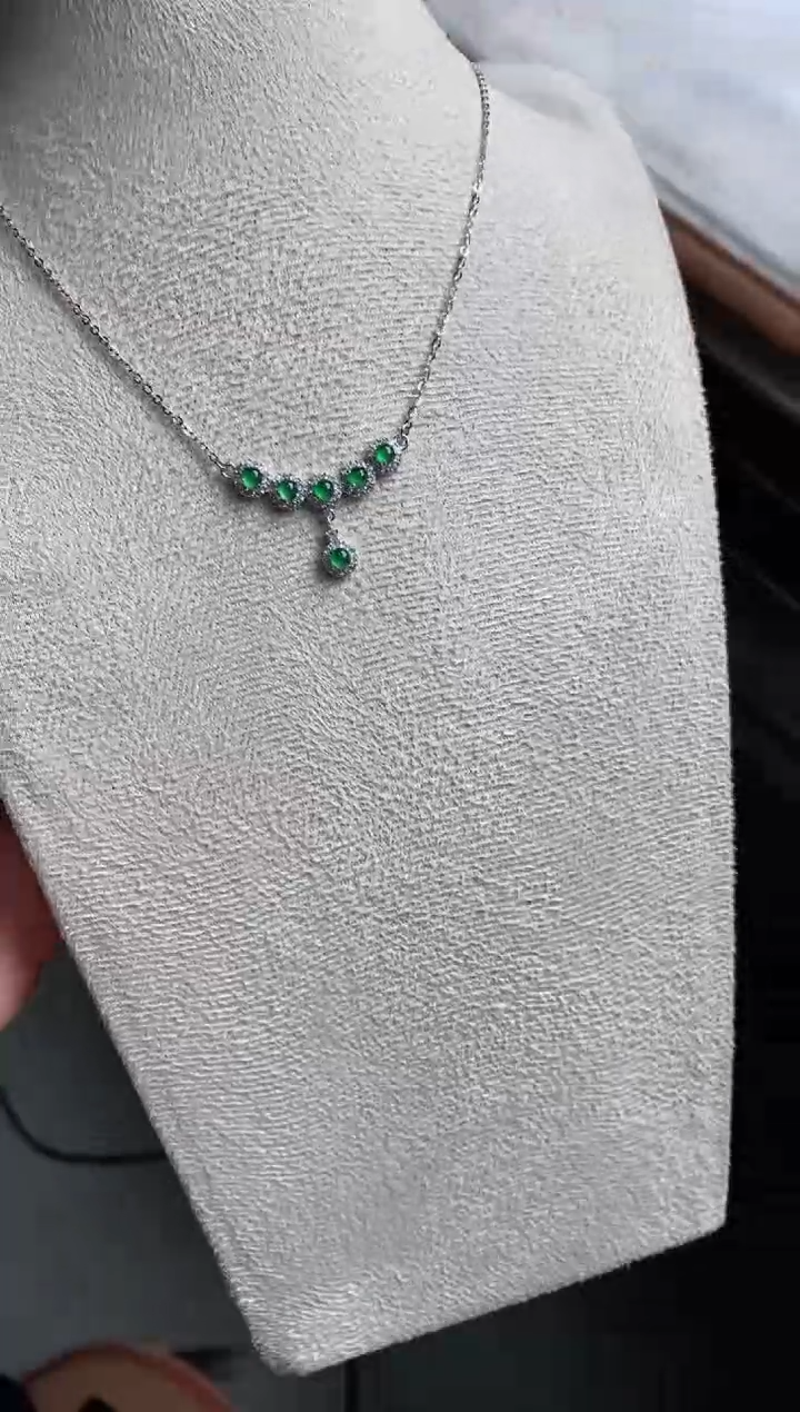 银S925镶嵌戒指翡翠天然A货翡翠