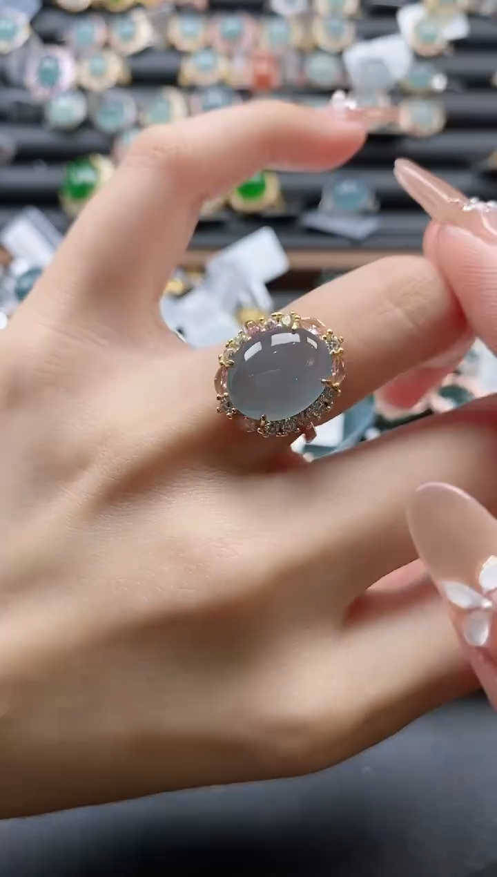 【闪购商品】翡翠戒指银S925镶嵌51511