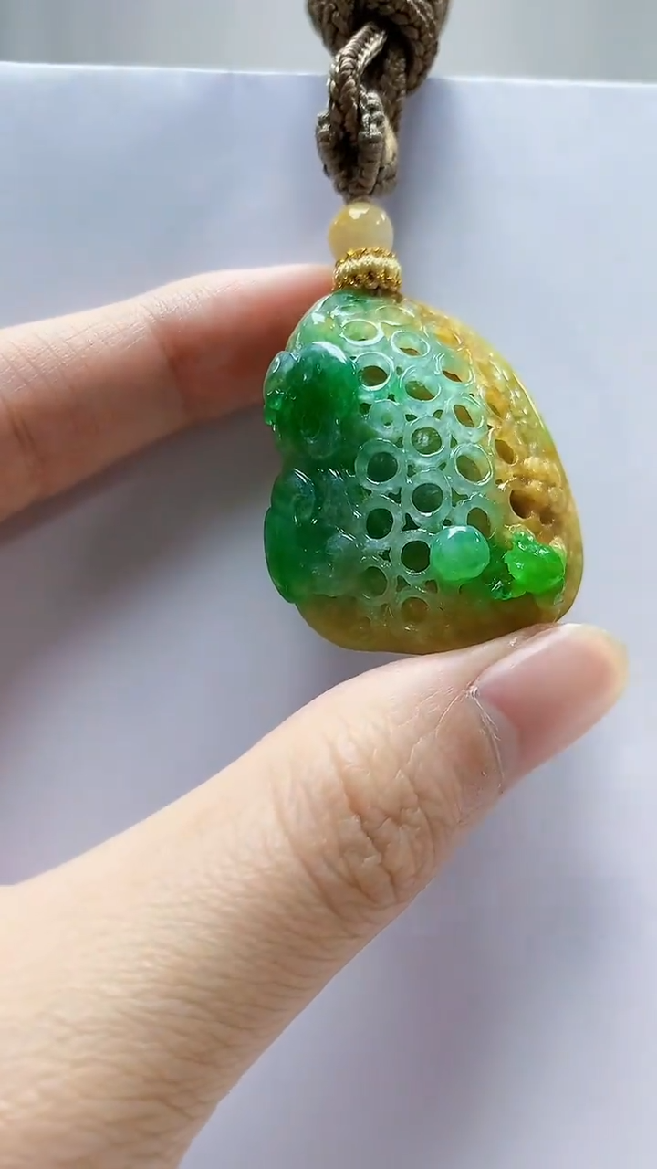 未镶嵌定制翡翠4868zm-毛货挂件鱼篓115