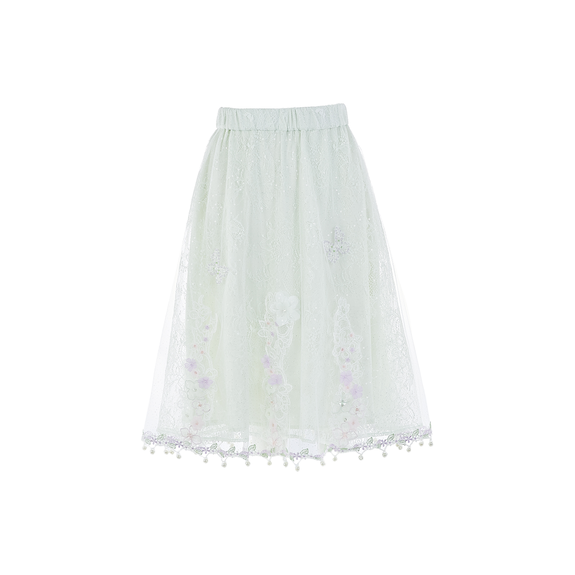 【陈大可专属】【翡翠花藤】新款钉珠半裙MEAF11P10161