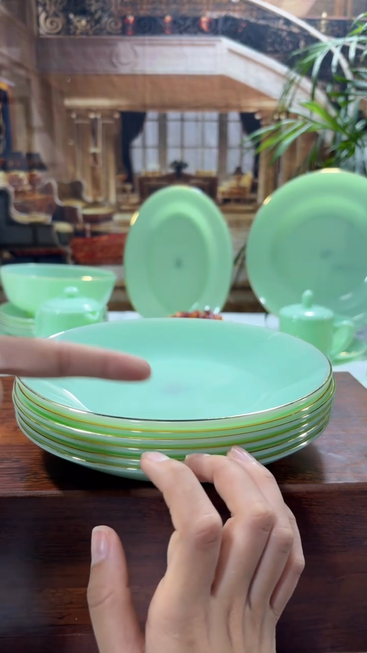 【闪购商品】..8英寸深盘6个  玉瓷【贝美】