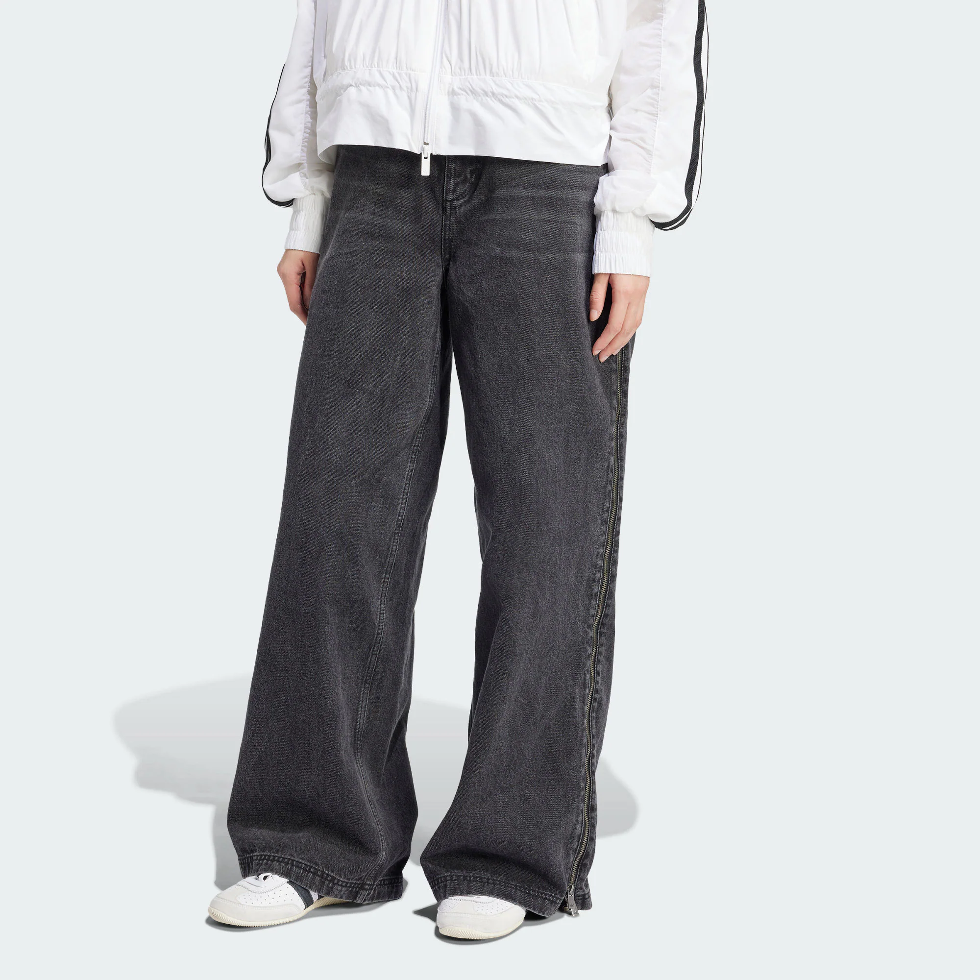 【阿迪达斯/商场同款新品】Adidas复古直筒高街宽松牛仔裤JX9211
