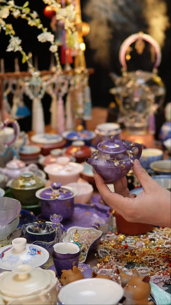 【闪购商品】紫色大漆泡茶壶+链子