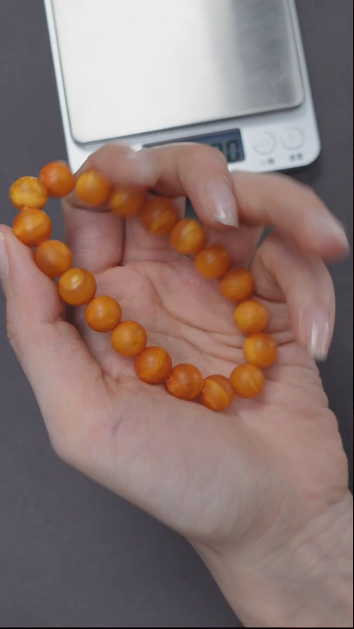 【闪购商品】琥珀颈饰未镶嵌石膏橘皮花蜡单圈手串10+