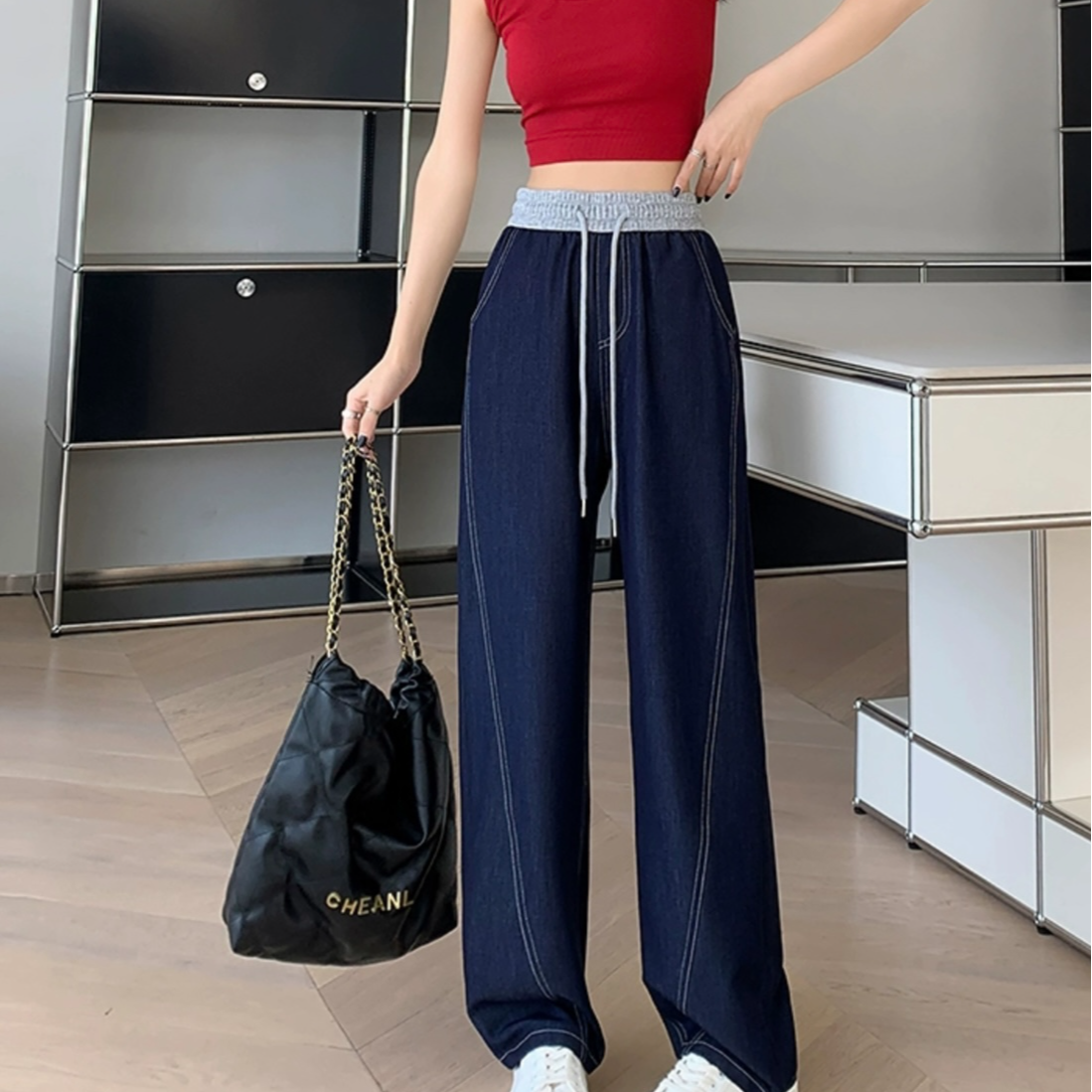 A021 [蓓儿]工厂直营设计师原创高级感秋冬针织女装裤子服饰