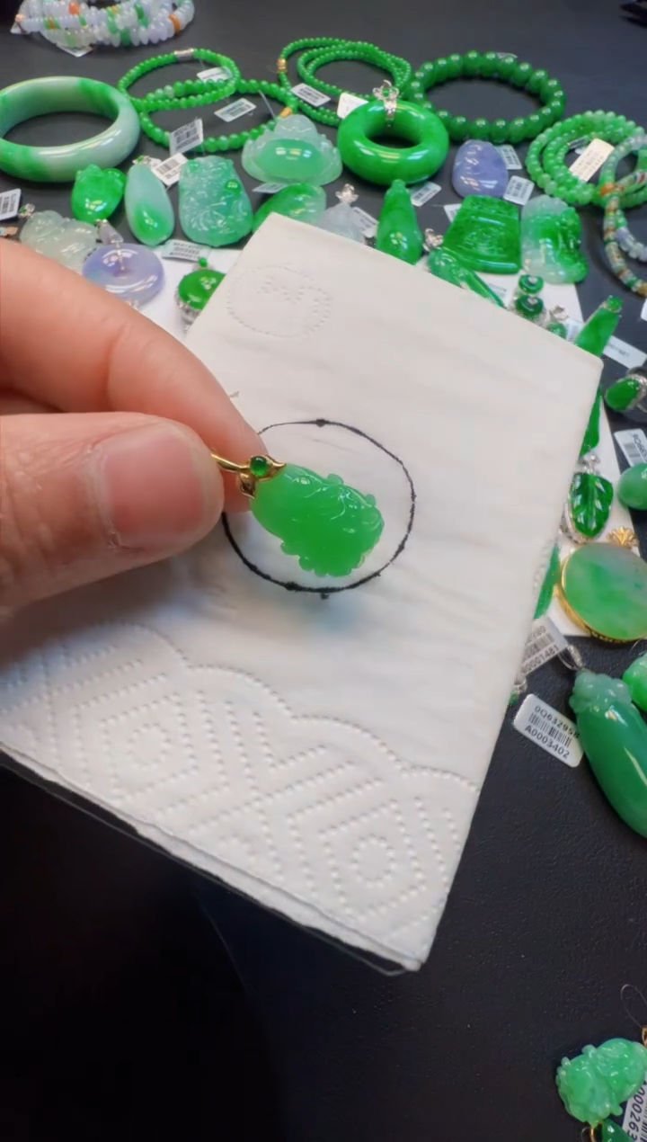 【闪购商品】定制翡翠18K金镶嵌980元