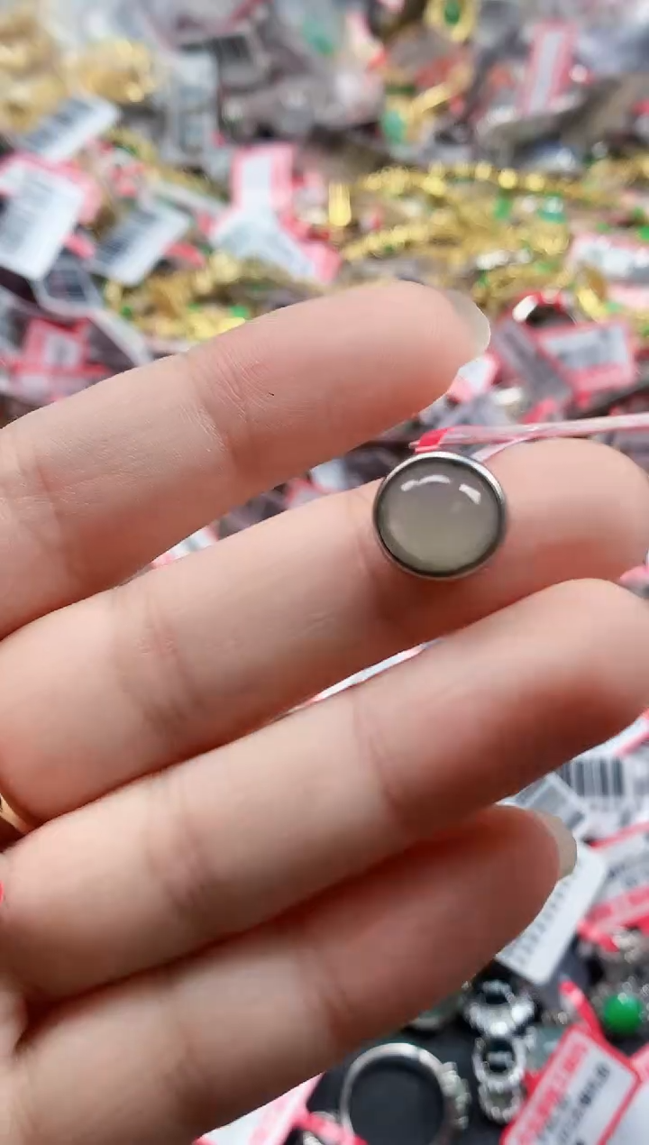 银S925镶嵌戒指翡翠天然A货缅甸翡翠