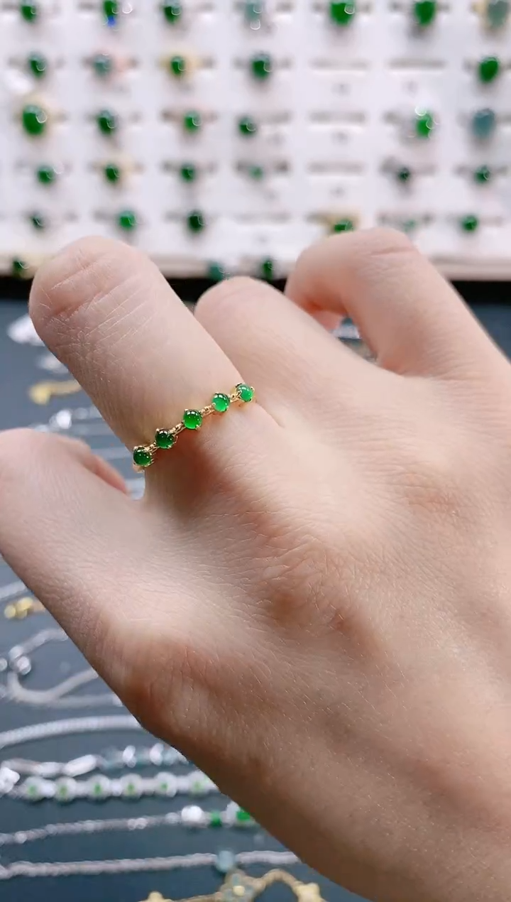 【闪购商品】翡翠戒指银S925镶嵌天然翡翠