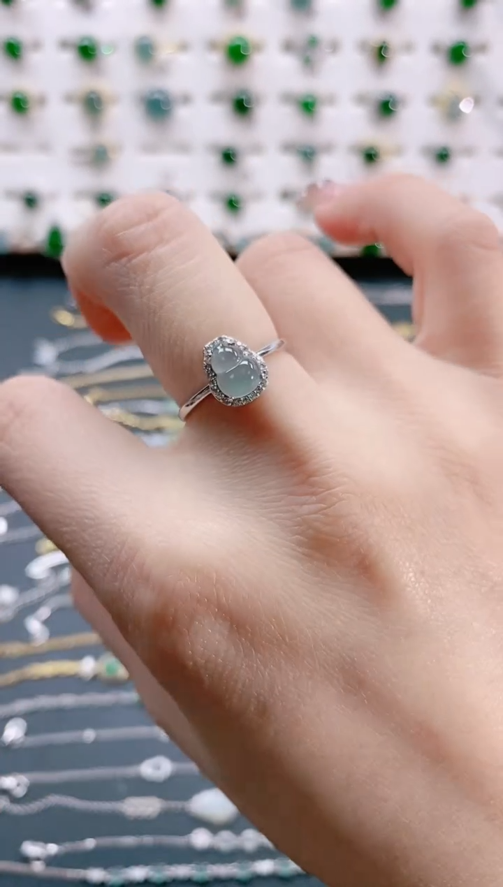 【闪购商品】翡翠戒指银S925镶嵌天然翡翠