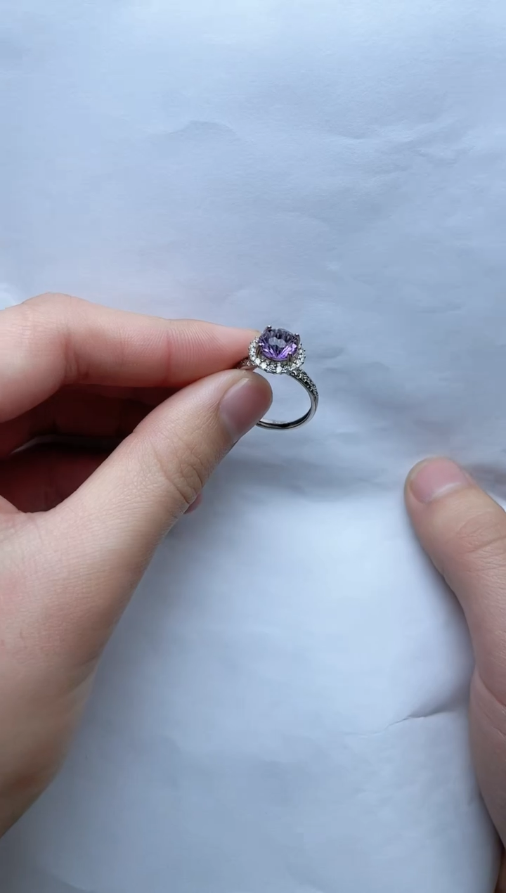 【闪购商品】水晶戒指银S925镶嵌戒指kk