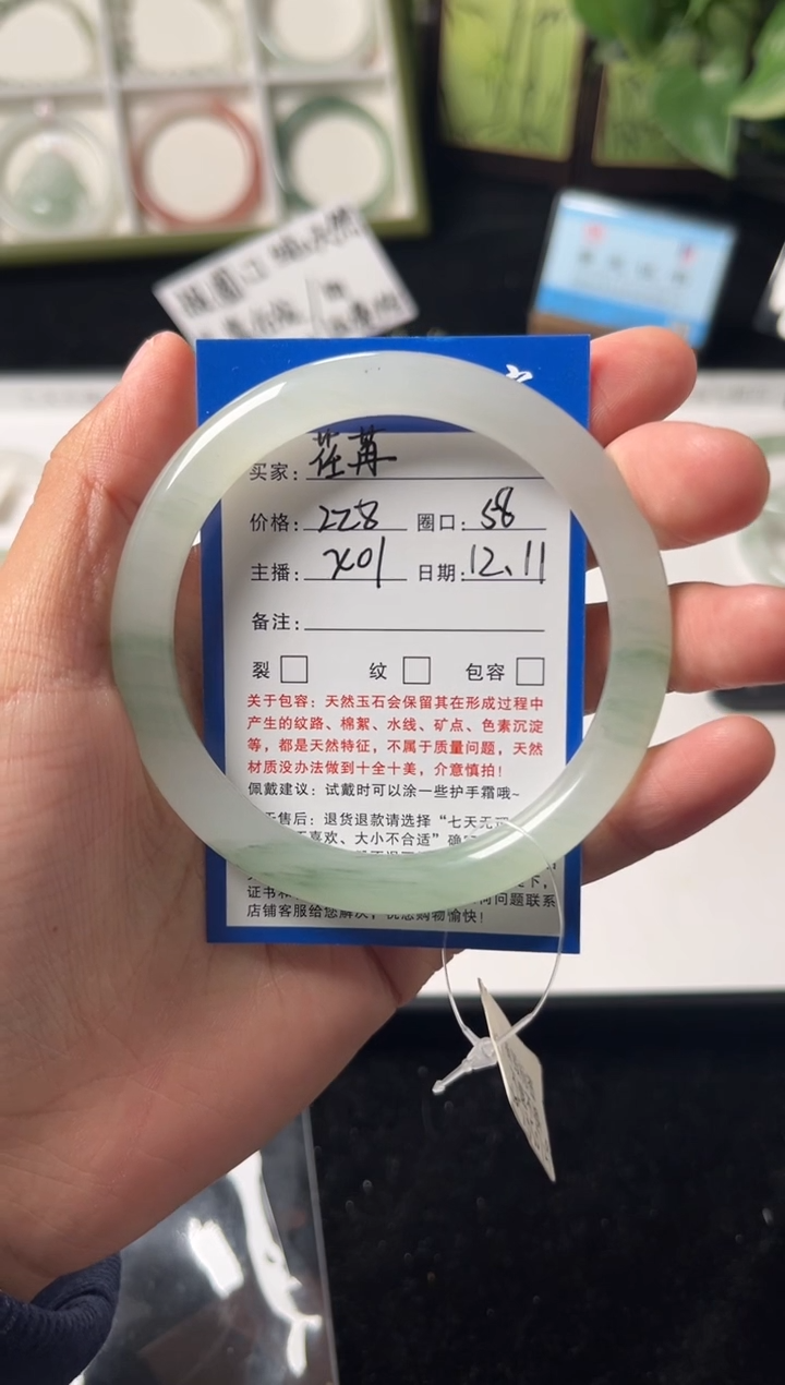 未镶嵌手镯石英质玉（天山翠）荏*镯子X01