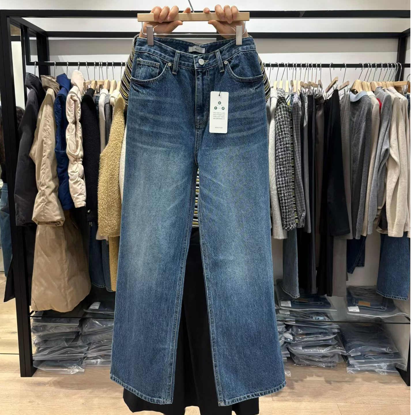 【小晴】东大门RN家秋季韩系新款宽松显瘦垂感百搭牛仔裤 NO退NO换!