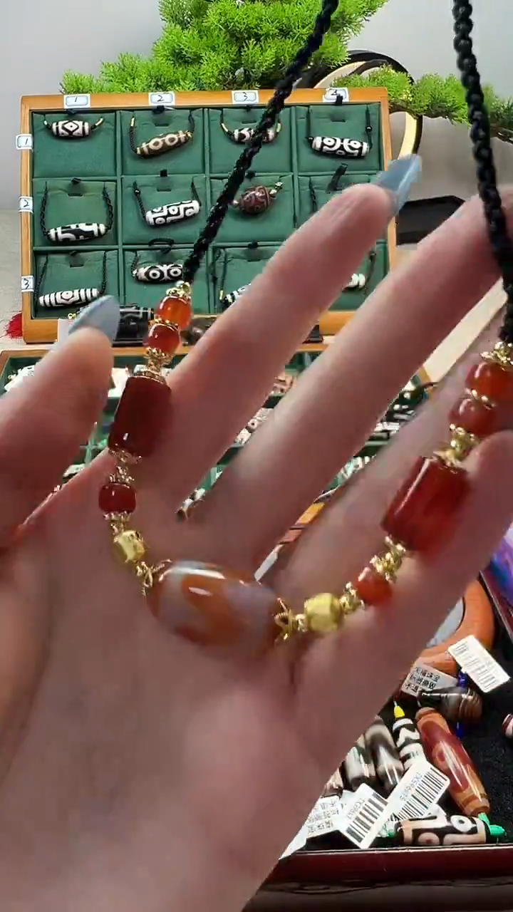 玛瑙/玉髓（覆膜）颈饰合金31.（微瑕随机发货）