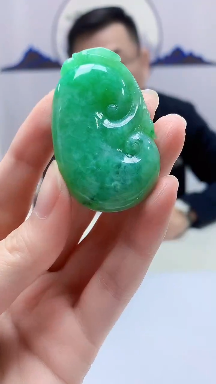 【闪购商品】定制翡翠未镶嵌5152zm-毛货挂件如意344