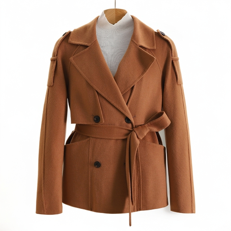 F8317-【巨】气质双排扣翻领双面呢#ZGS58B008