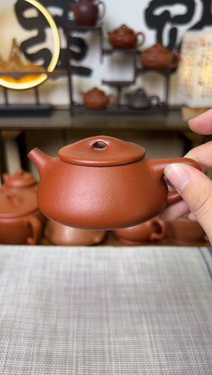 【闪购商品】朱泥茶壶鱼籽朱泥景州石瓢壶120CC