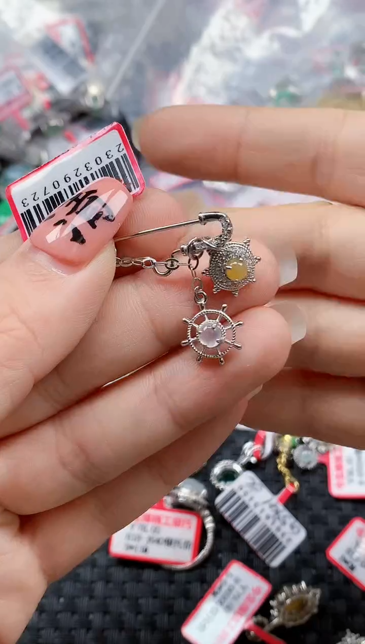 银S925镶嵌戒指翡翠天然A货缅甸翡翠