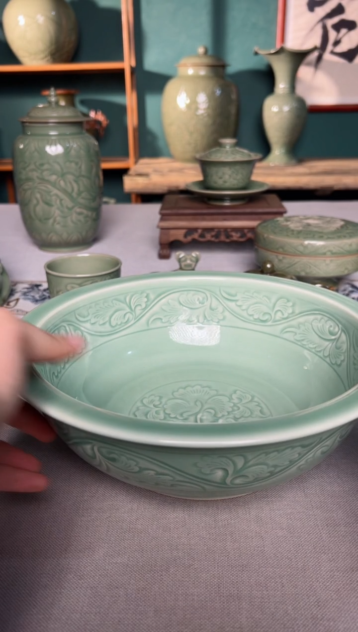 【闪购商品】其他纯手工内外双刻缠枝牡丹水洗特价