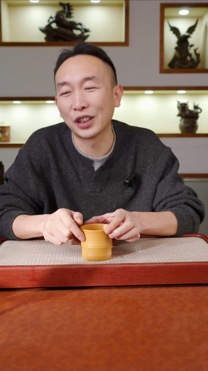 茶杯紫砂黄金段主人杯  