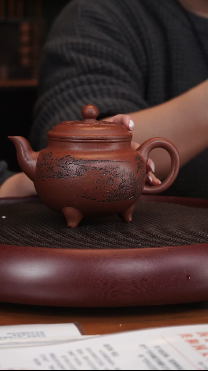 【闪购商品】紫砂茶壶1-105赵克南大彬如意金降坡470CC