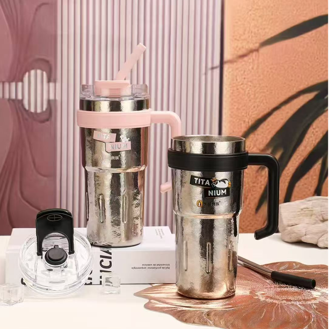 纯钛便携时尚大容量双层女士家用高端网红冷萃泡茶过滤冰霸高档保