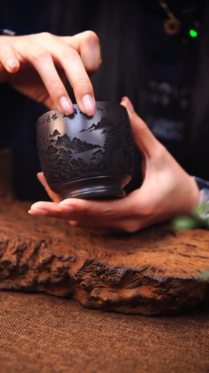 茶杯紫砂宜兴原矿紫砂 全手工制作