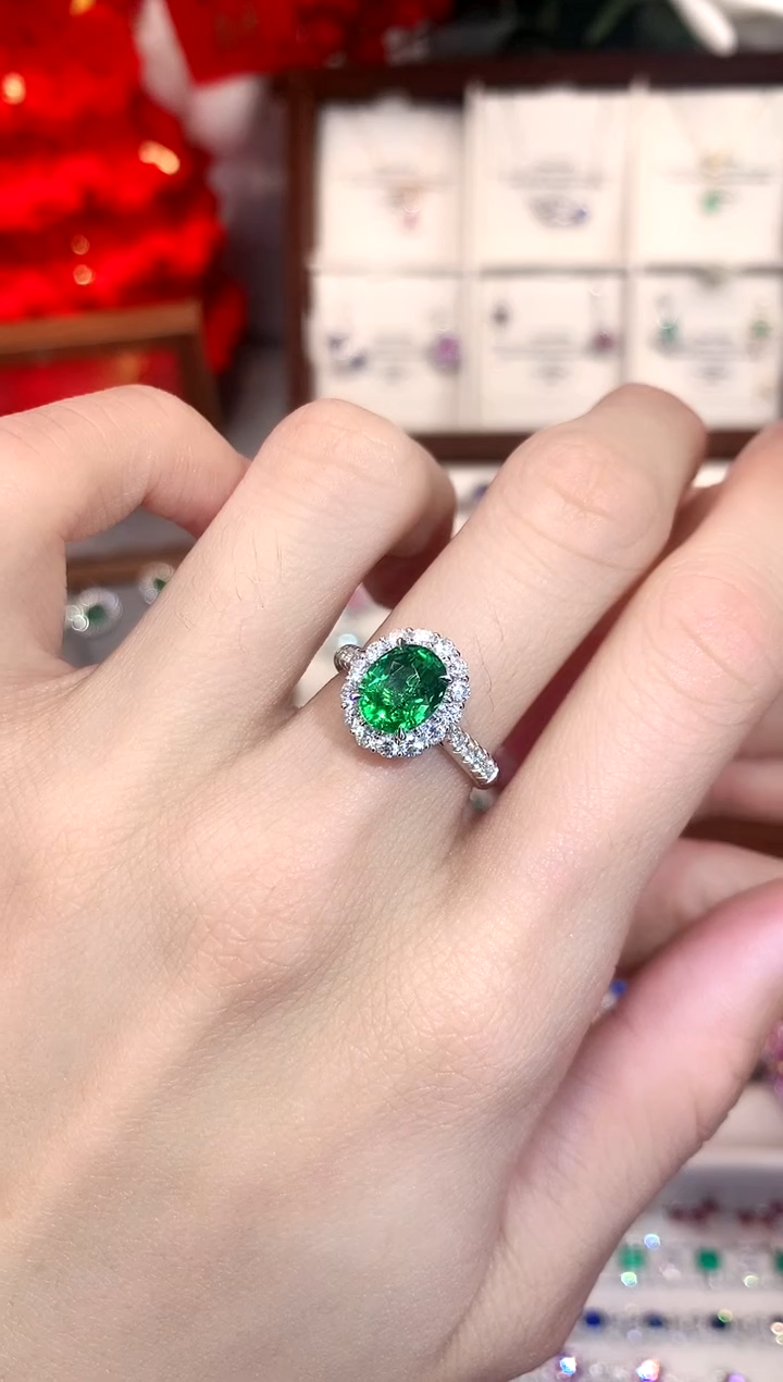 【闪购商品】石榴石（沙弗莱）戒指18K金镶嵌2.06ct/天然宝石/