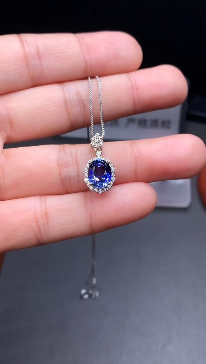 颈饰蓝宝石银S925镶嵌111