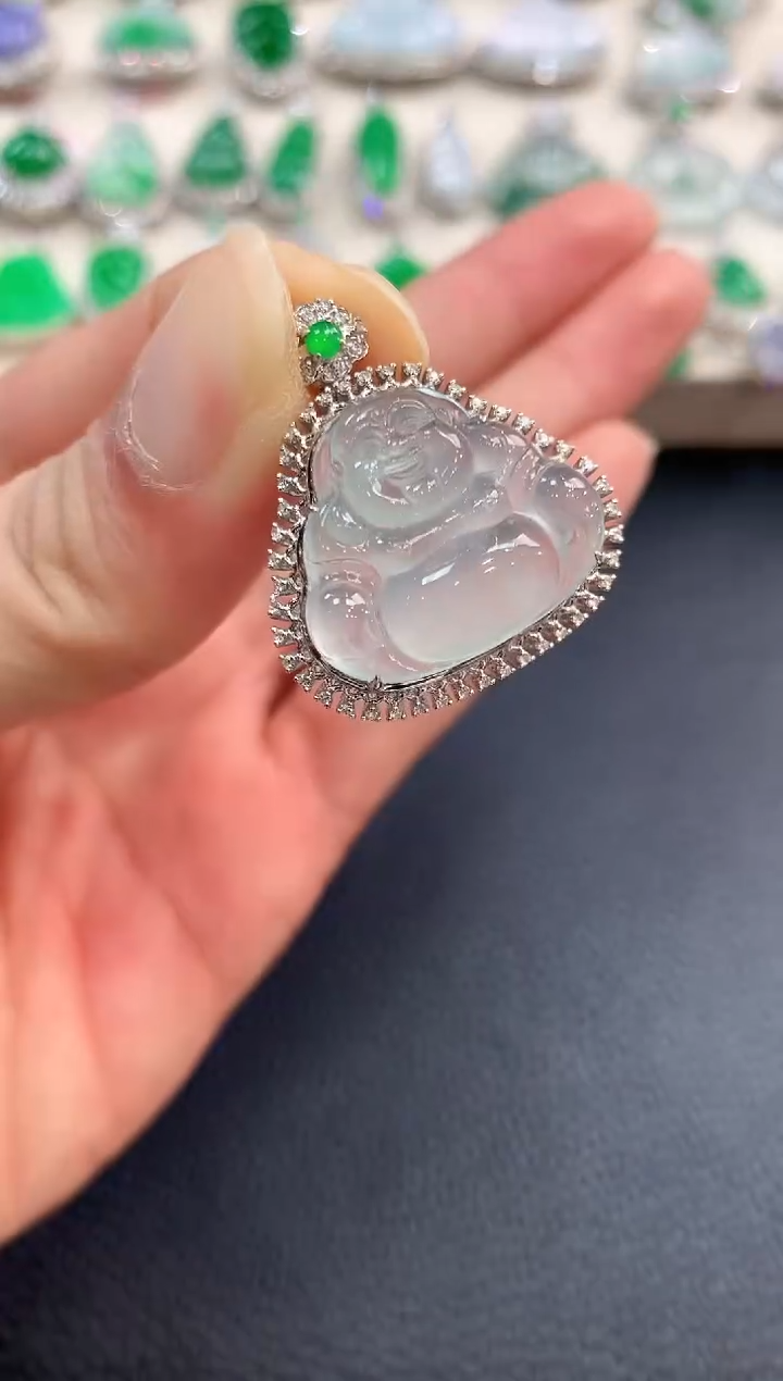 【闪购商品】翡翠吊坠(不含链)18K金镶嵌b89