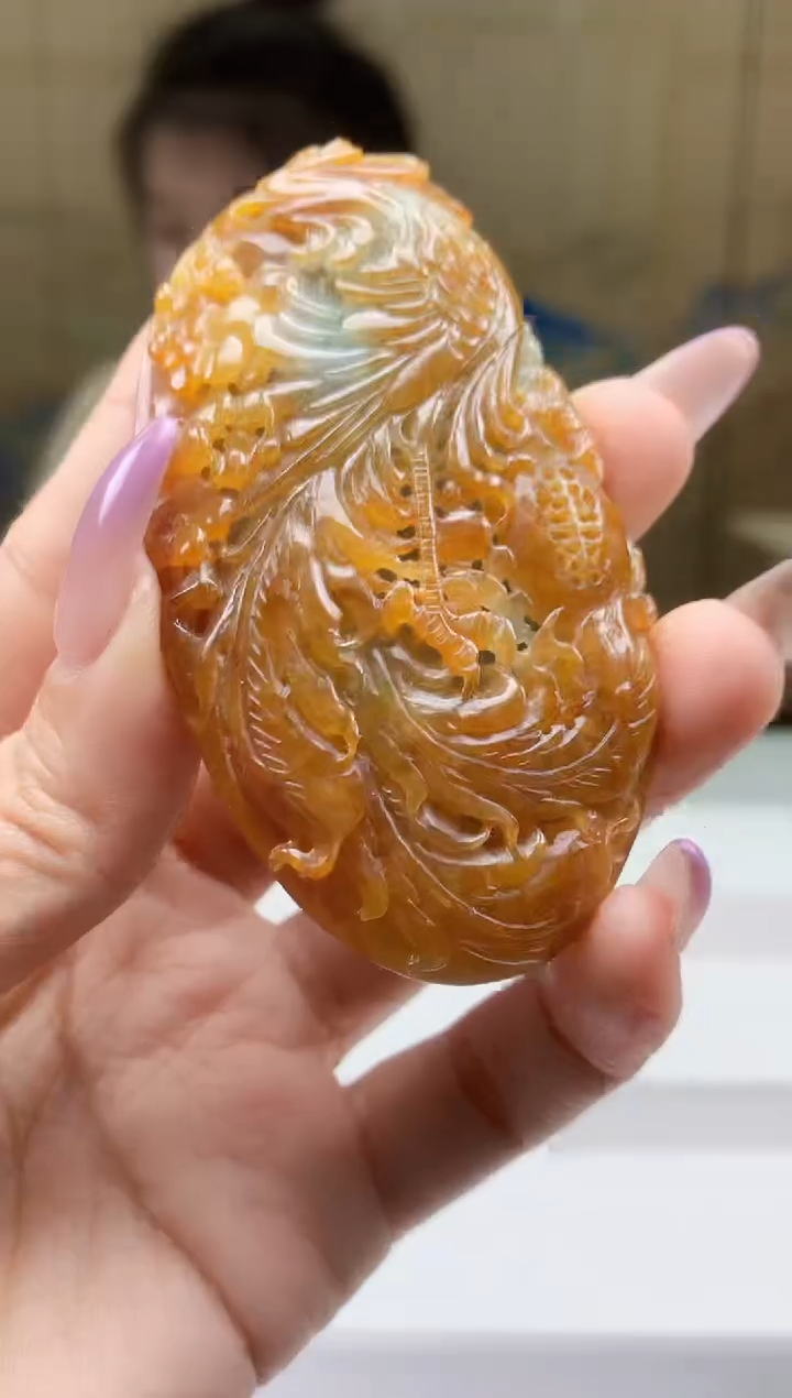 【闪购商品】定制翡翠未镶嵌5156ty-毛货挂件139