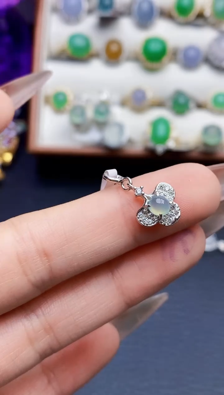 银S925镶嵌戒指翡翠3143