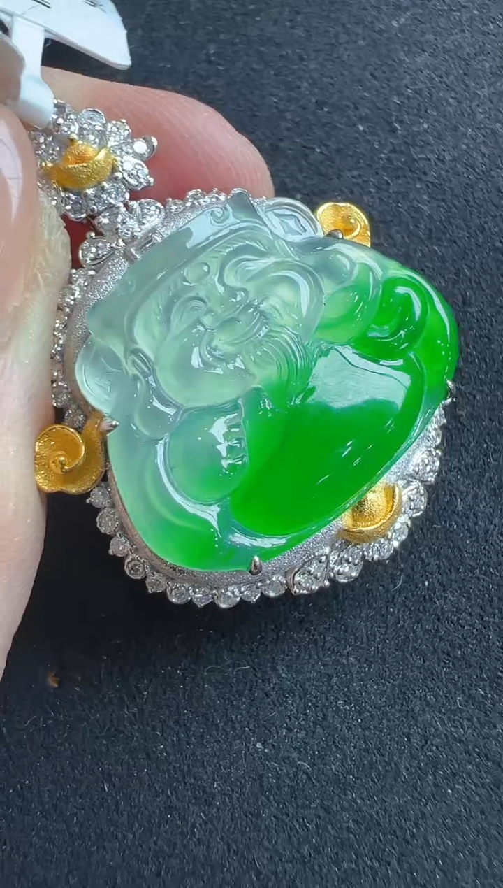 【闪购商品】翡翠吊坠(不含链)18K金镶嵌多样性发货拍一发一