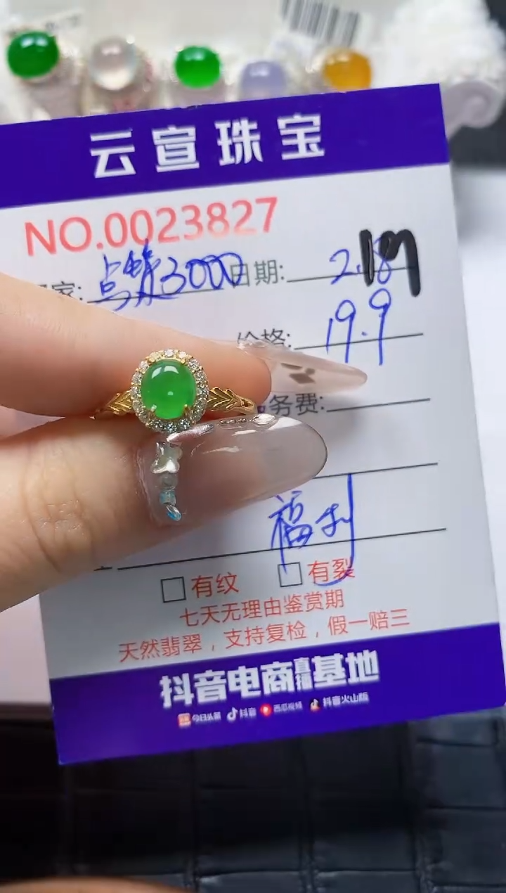 【闪购商品】翡翠戒指银S925镶嵌/3827