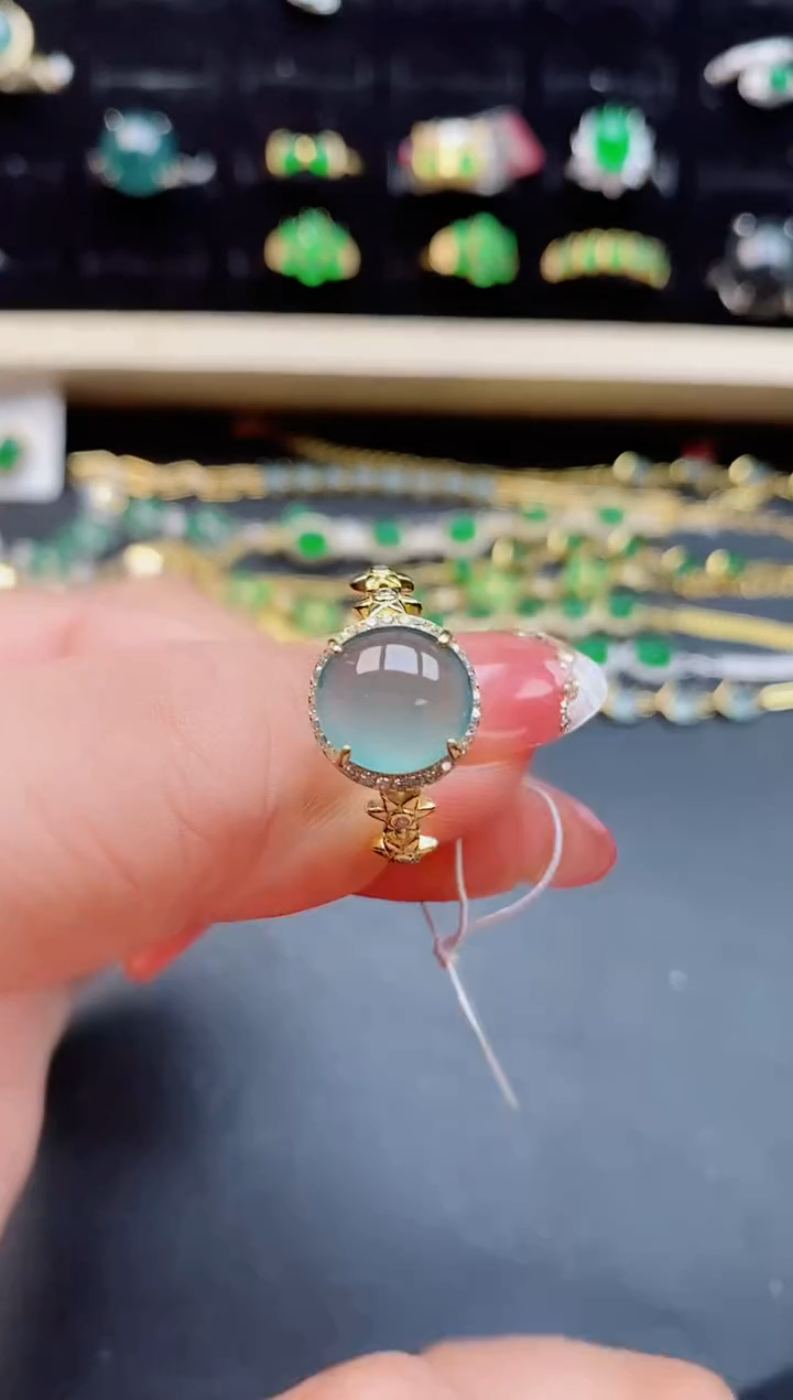 【闪购商品】翡翠戒指银S925镶嵌50850