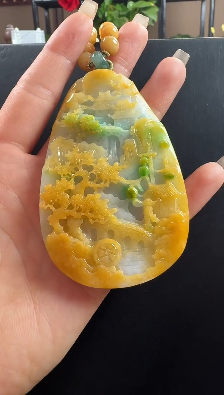 颈饰未镶嵌翡翠山水