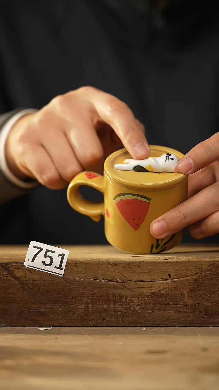 【闪购商品】瓷片设计师款 手握咖啡杯 一沐