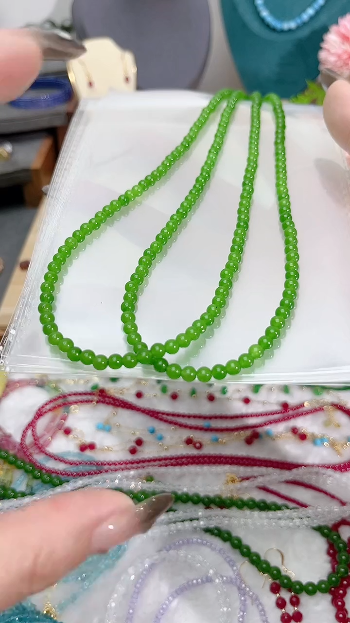 【闪购商品】和田玉（碧玉）颈饰银S925镶嵌圆99