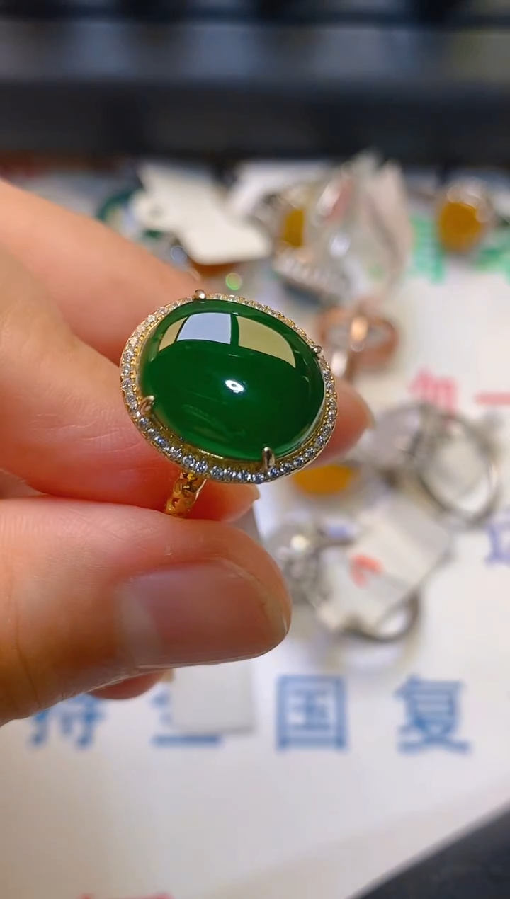 【闪购商品】翡翠耳饰银S925镶嵌天然A货翡翠1